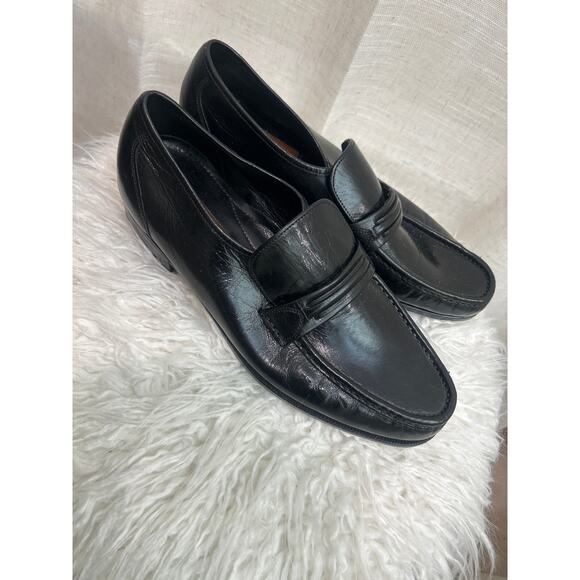 Blk Florsheim Como Loafers Oxford Dress Shoes Leather Slip ons, Mens Sz 9E main image 9